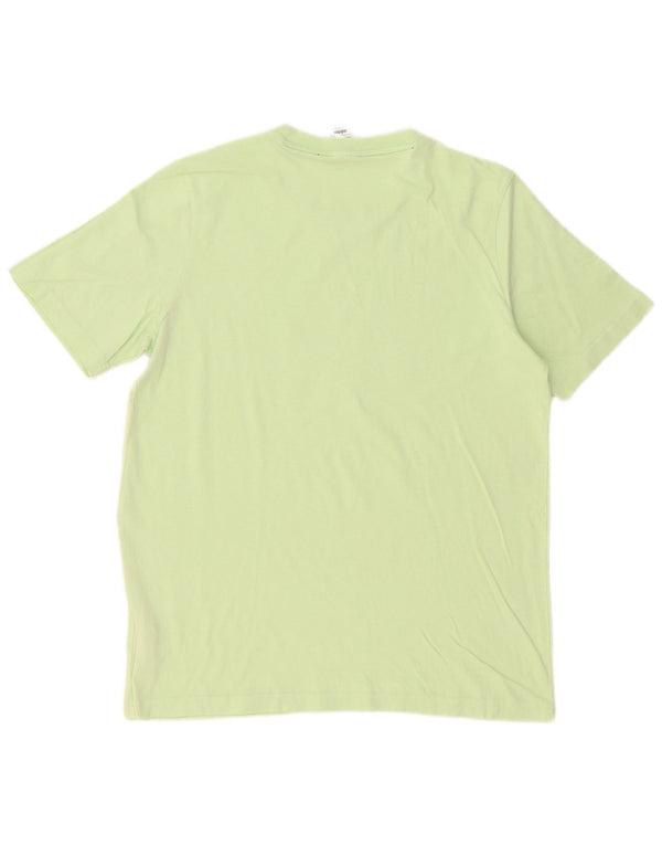 Adidas Hombre Camiseta Gráfica Top Algodón Verde Medio
