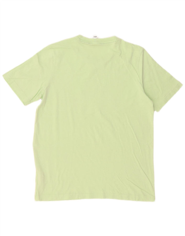 Adidas Hombre Camiseta Gráfica Top Algodón Verde Medio