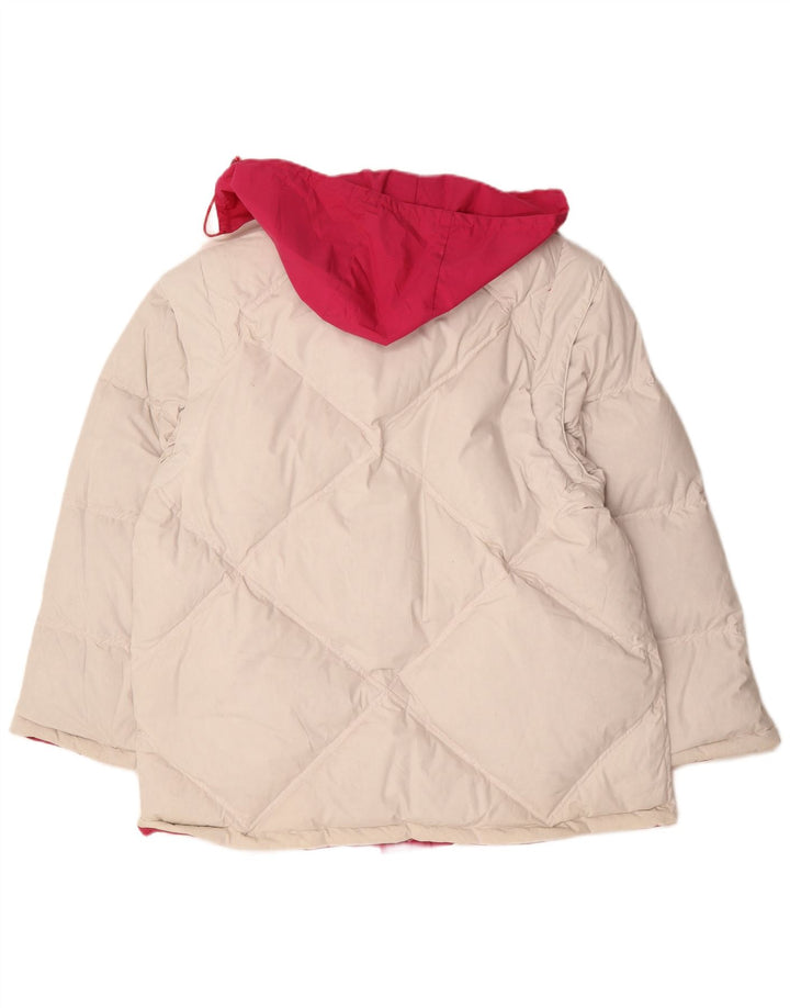 Diadora Chaqueta acolchada reversible con capucha para hombre, talla 40, poliéster rosa grande