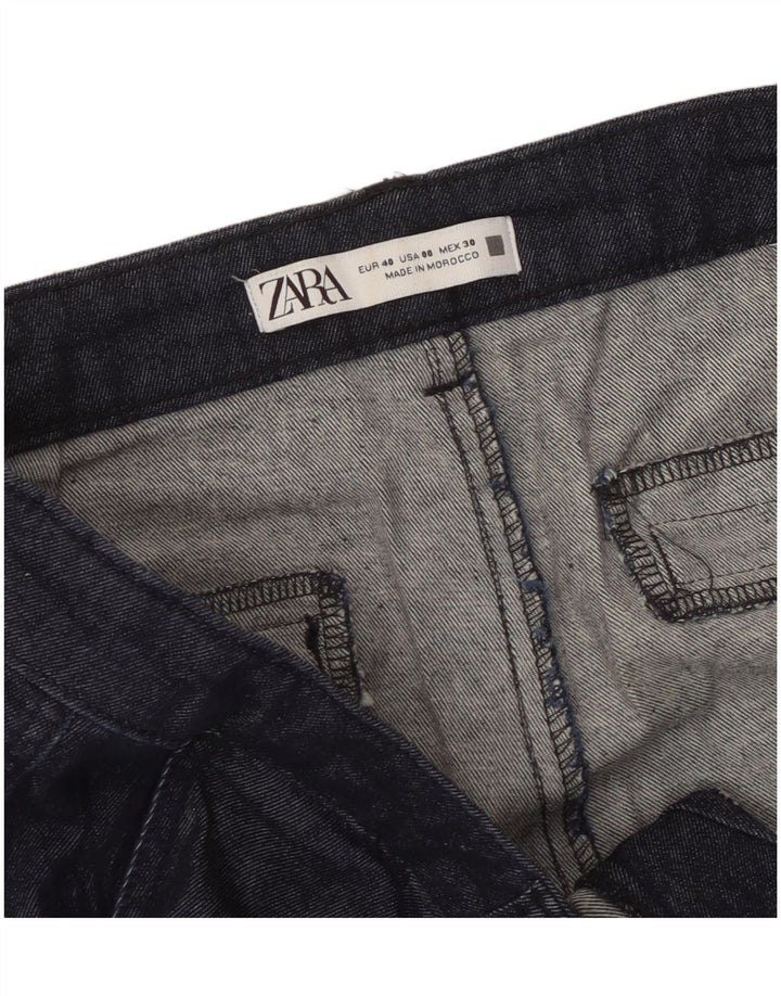 Zara Mujer Pantalones Cortos EU 40 Medium W30 L25 Azul Marino