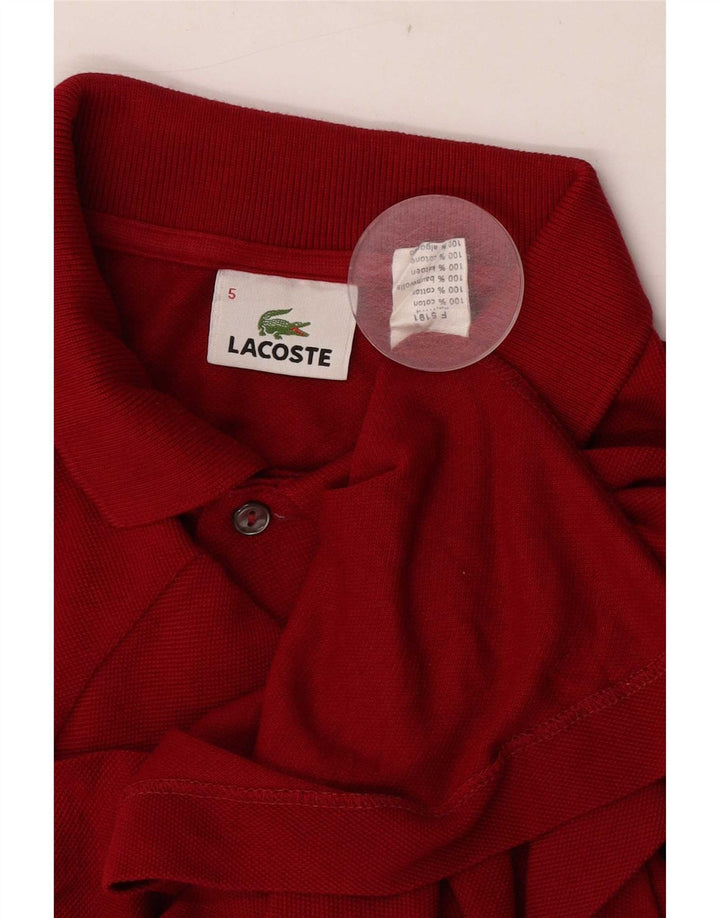 Polo Lacoste para hombre talla 5 grande algodón rojo
