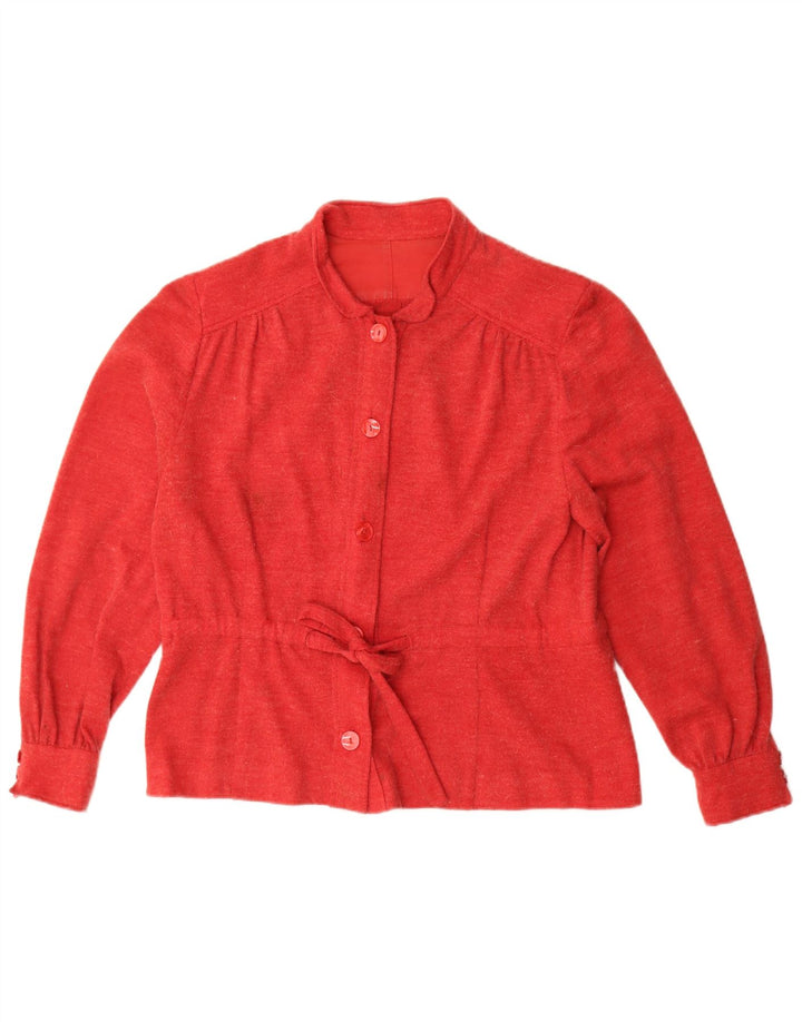 Vintage mujer bombardero chaqueta Reino Unido 16 rojo grande