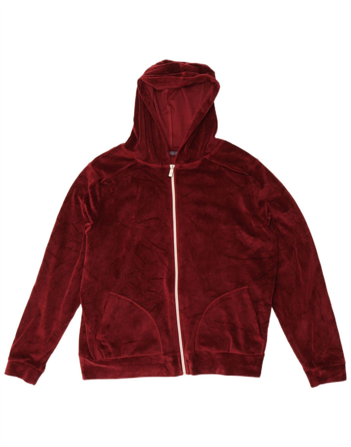 Marks & Spencer Suéter con capucha y cremallera extragrande para mujer UK 12 Medium Borgoña