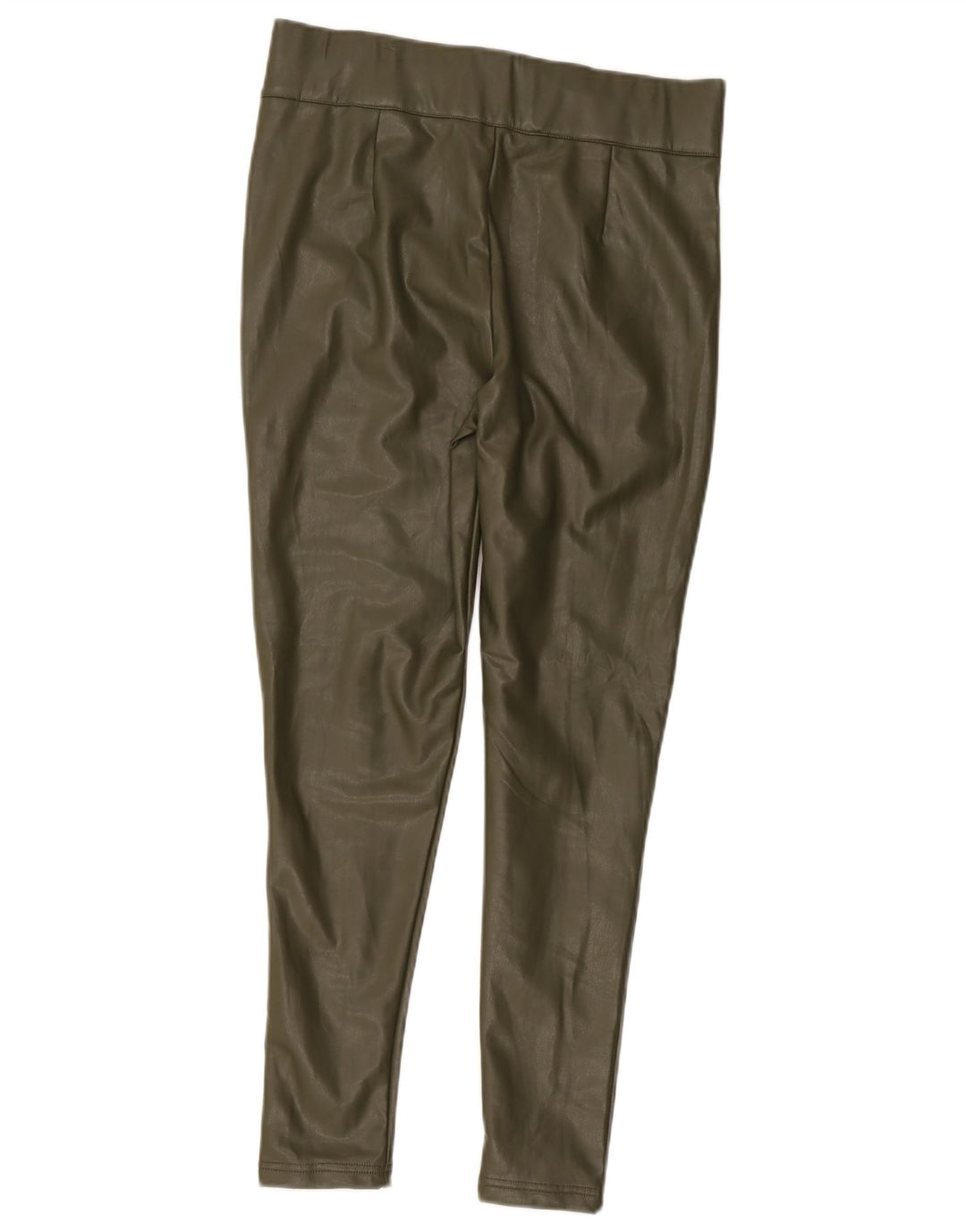 Marks & Spencer Leggings de piel sintética para mujer UK 40 Poliéster caqui mediano