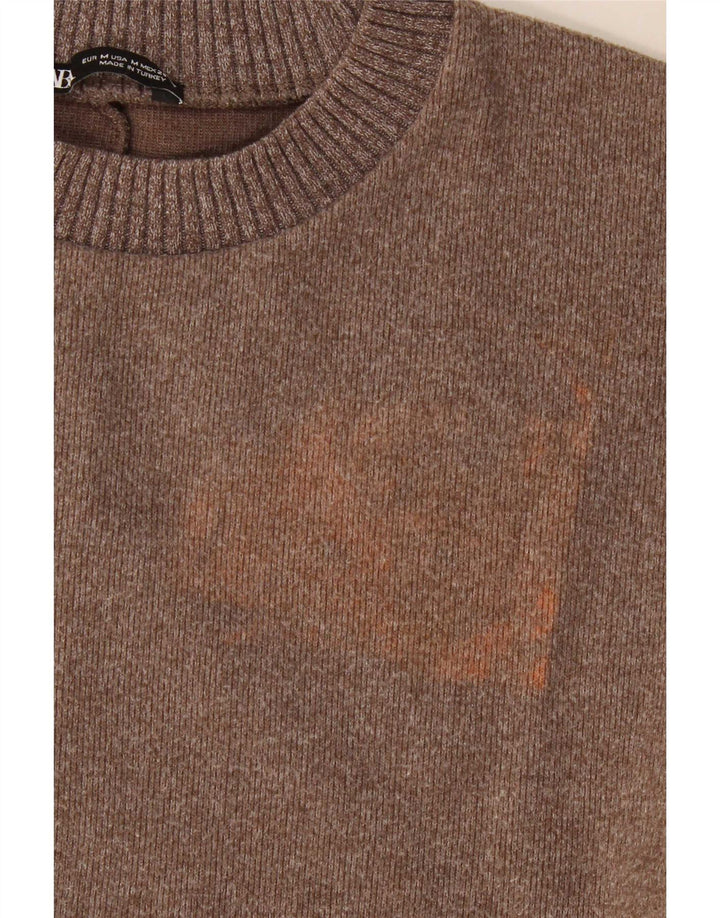Zara Mujer Blusa Top UK 44 Marrón Medio Poliéster