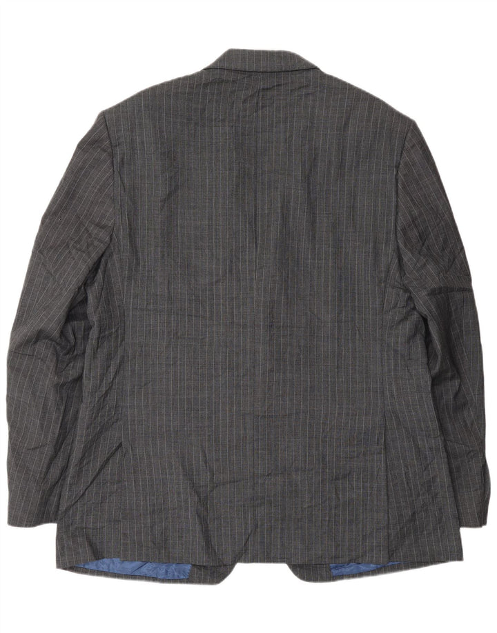Marks & Spencer Chaqueta tipo blazer de 2 botones para hombre UK 44 XL Lana gris a rayas