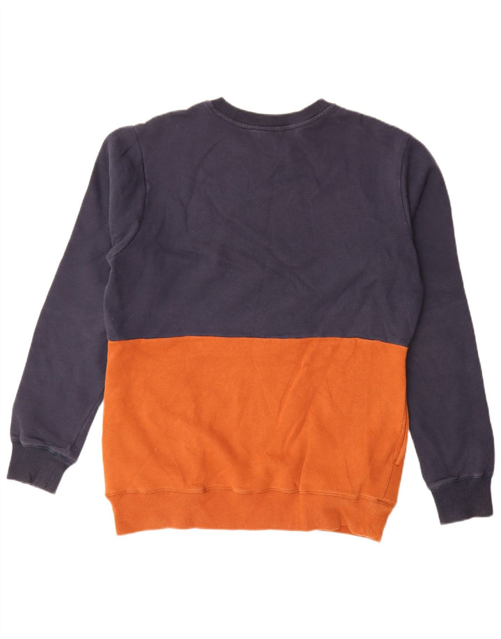 Volcom Hombre Sudadera Jumper Medium Azul Marino Colorblock Algodón