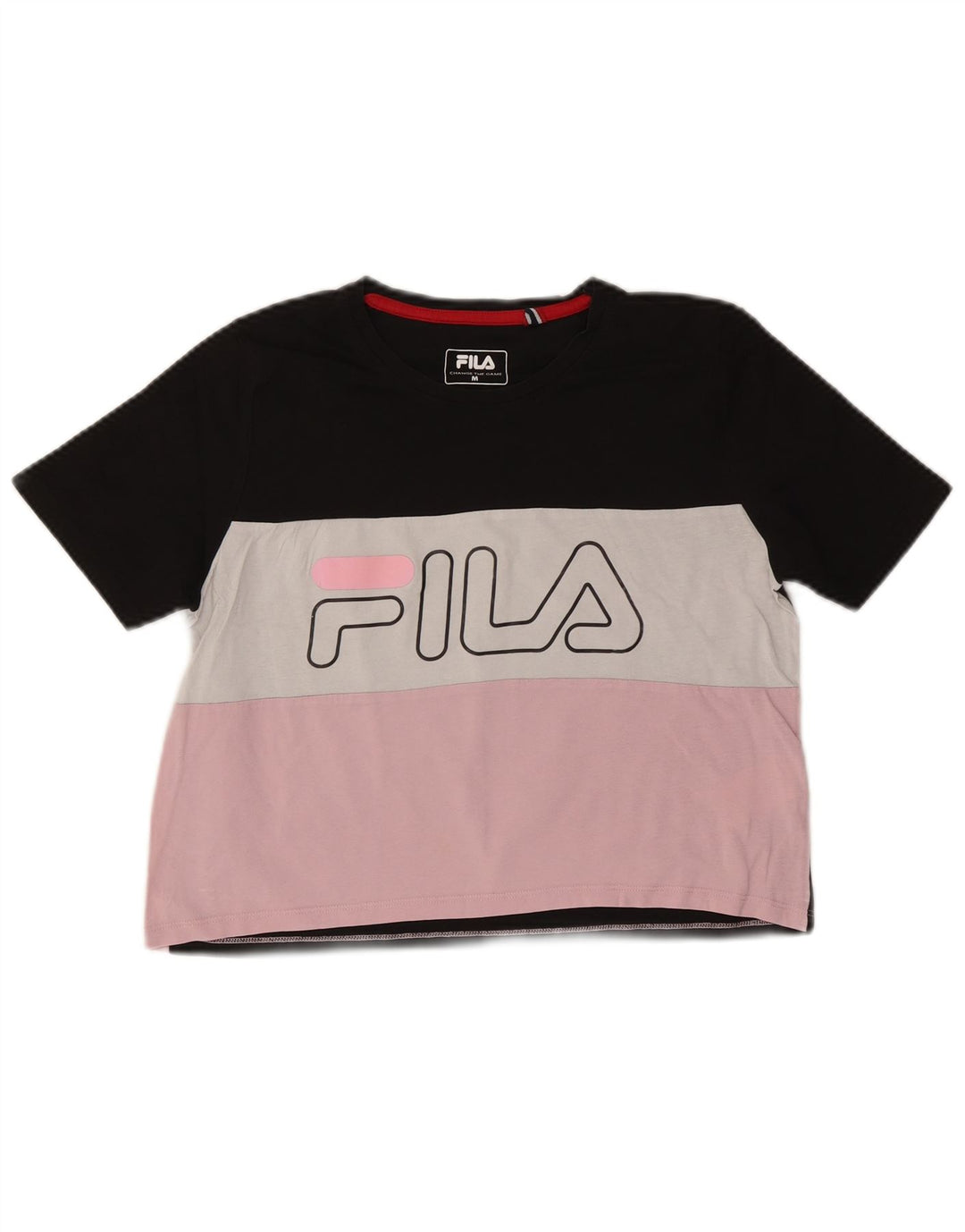 FILA Camiseta gráfica para mujer Top UK 12 Medium Multicolor Colorblock