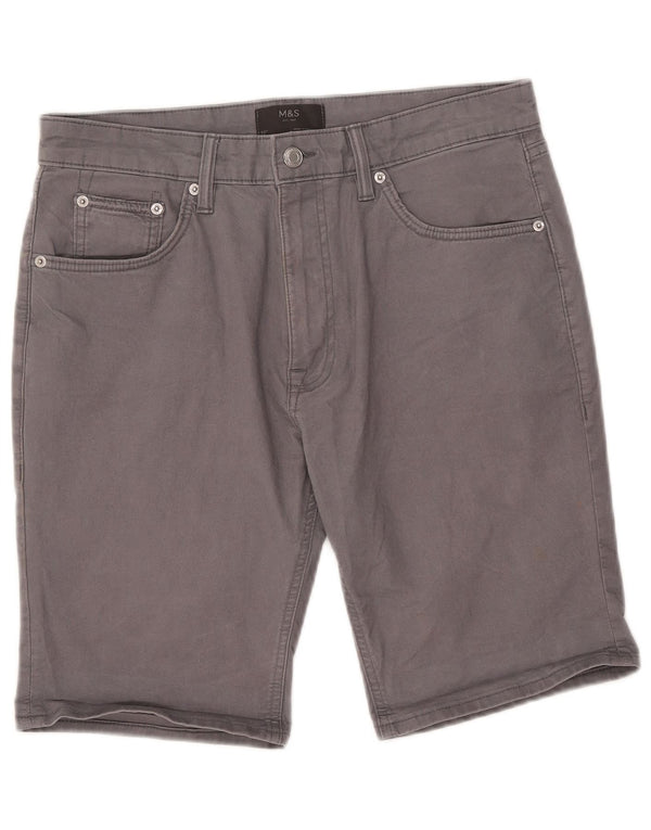 Marks & Spencer Pantalones cortos casuales para hombre W32 Algodón gris medio