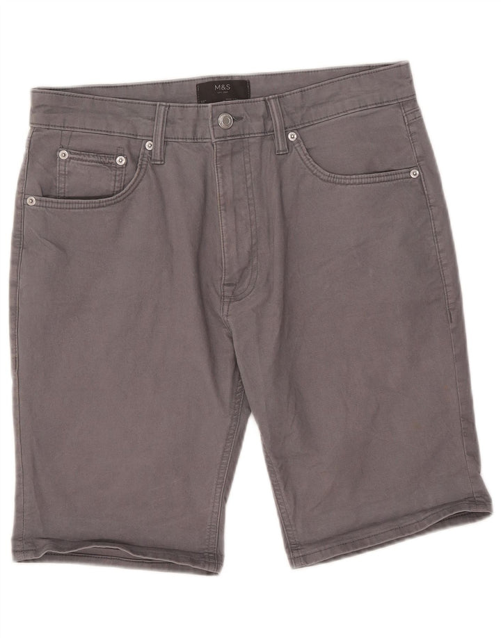 Marks & Spencer Pantalones cortos casuales para hombre W32 Algodón gris medio