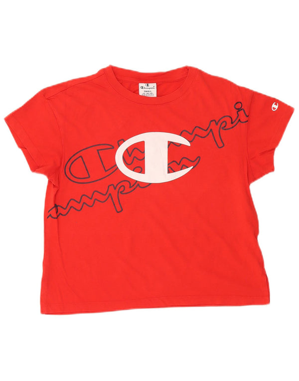 CHAMPION Camiseta corta con gráfico para mujer UK 10 Small Red
