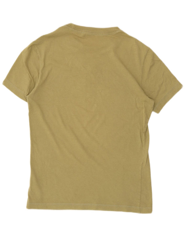Calvin Klein Jeans Camiseta gráfica para mujer Top UK 6 XS Algodón caqui