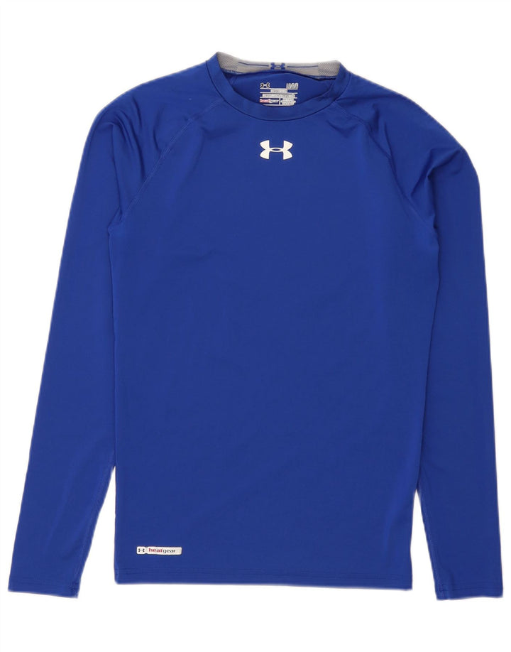 Under Armour Camiseta con gráfico Heat Gear para hombre, manga larga, poliéster azul grande
