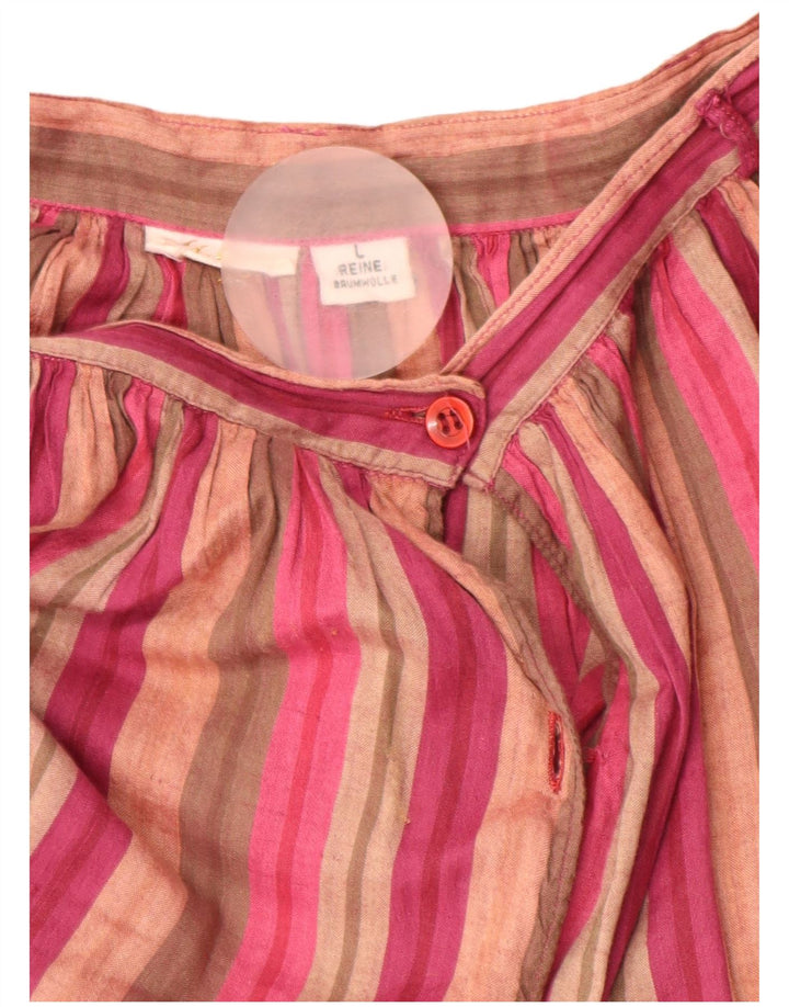 VINTAGE Falda plisada de cintura alta para mujer grande W26 rayas multicolores