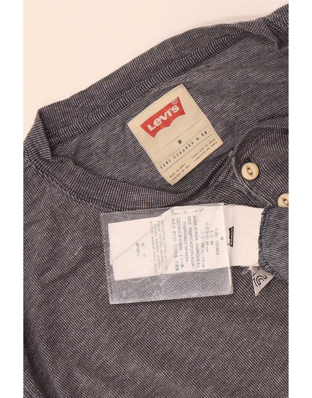 Levi's Hombre Top Manga Larga Algodón Gris Medio