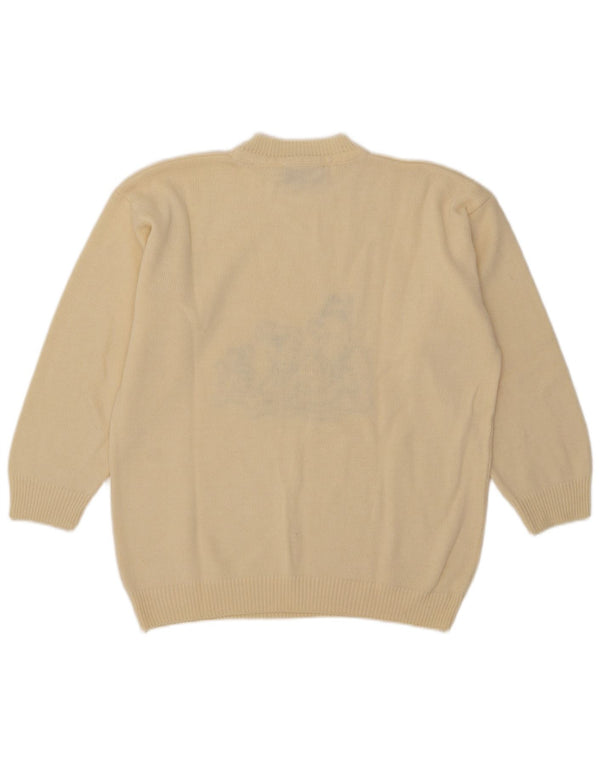 Cristal Paul Suéter gráfico con cuello redondo para mujer UK 40 XL Off White
