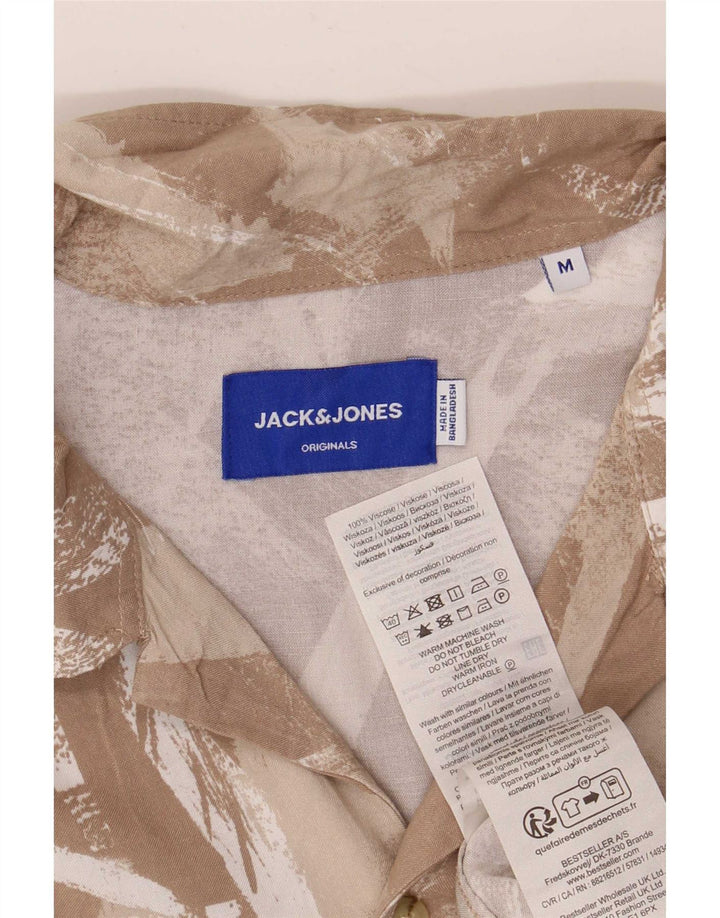 Camisa Jack & Jones Hombre Con Estampado Abstracto De Viscosa Beige Medio