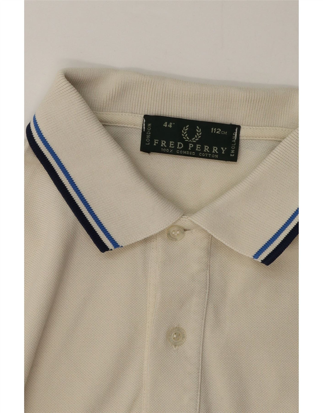 Fred Perry Polo De Hombre De Algodón A Rayas Blanco Medio