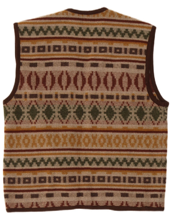 Chaleco vintage para hombre grande marrón geométrico