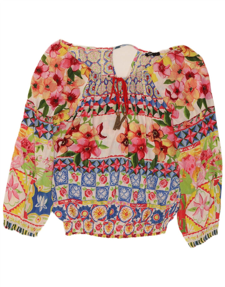 DESIGUAL Blusa extragrande para mujer UK 40 Grande Multicolor Floral