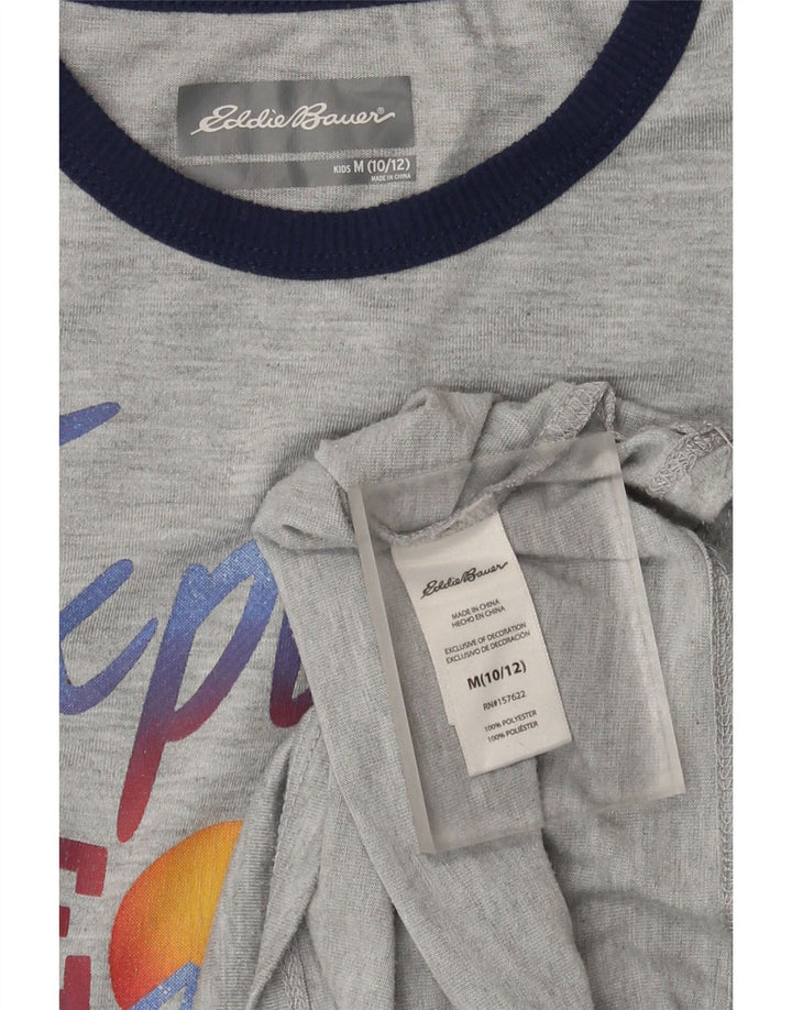 Eddie Bauer Camiseta gráfica para niños de manga larga 10-11 años Gris medio moteado