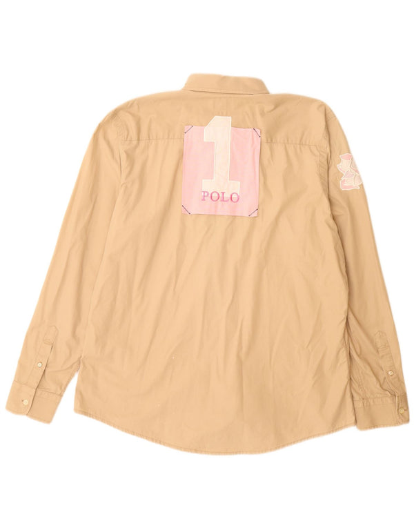 LA MARTINA Camisa gráfica para hombre 2XL Algodón beige