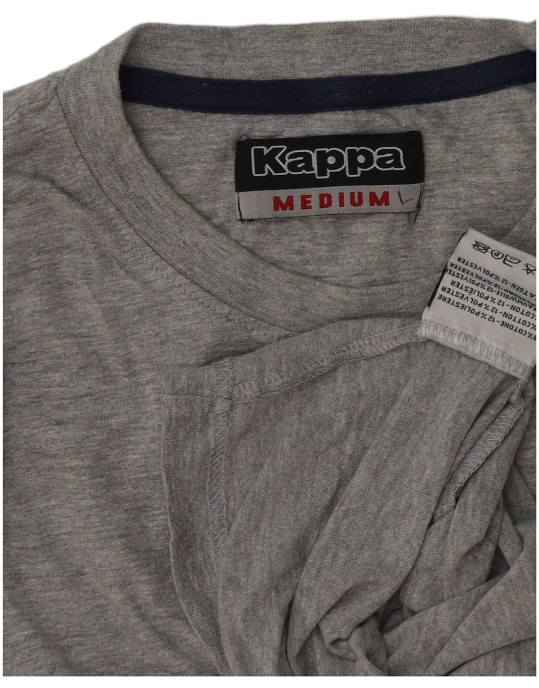 Camiseta Kappa Hombre Top Algodón Moteado Gris Medio