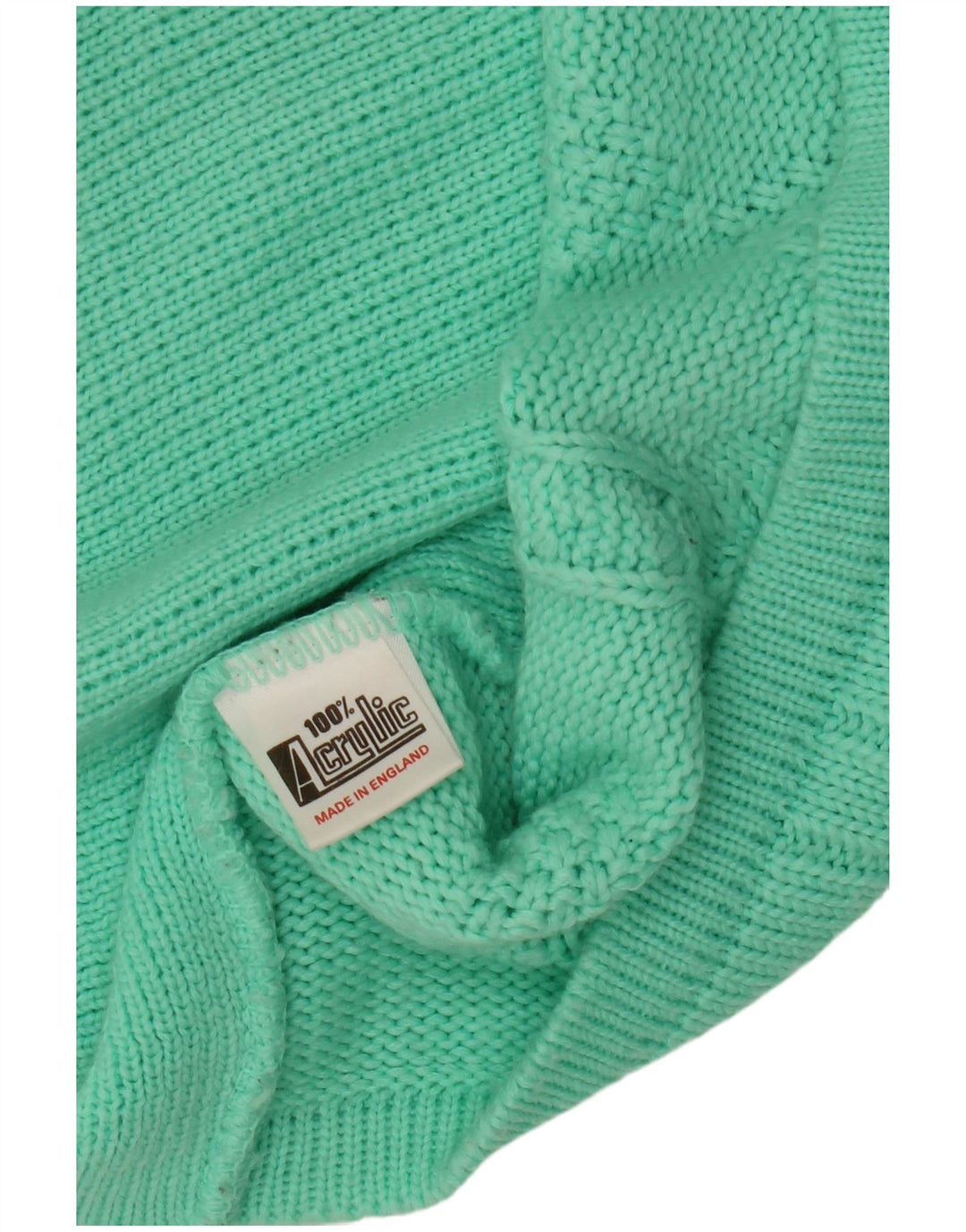 VINTAGE Mujer V-Cuello Jumper Suéter UK 18 XL Acrílico Verde