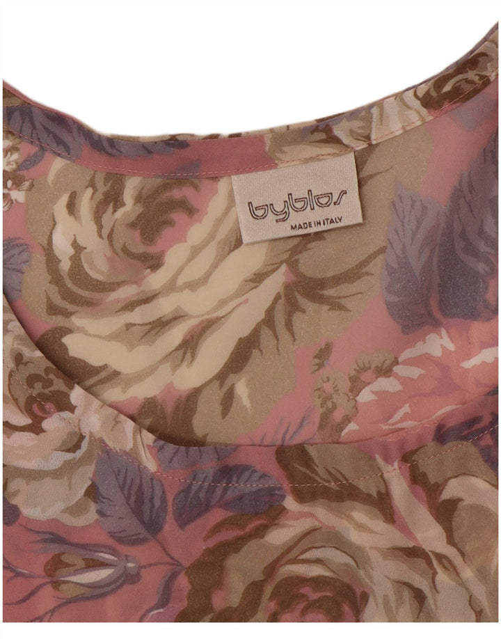 Blusa Oversize Mujer Byblos IT 44 Poliéster Floral Rosa Medio
