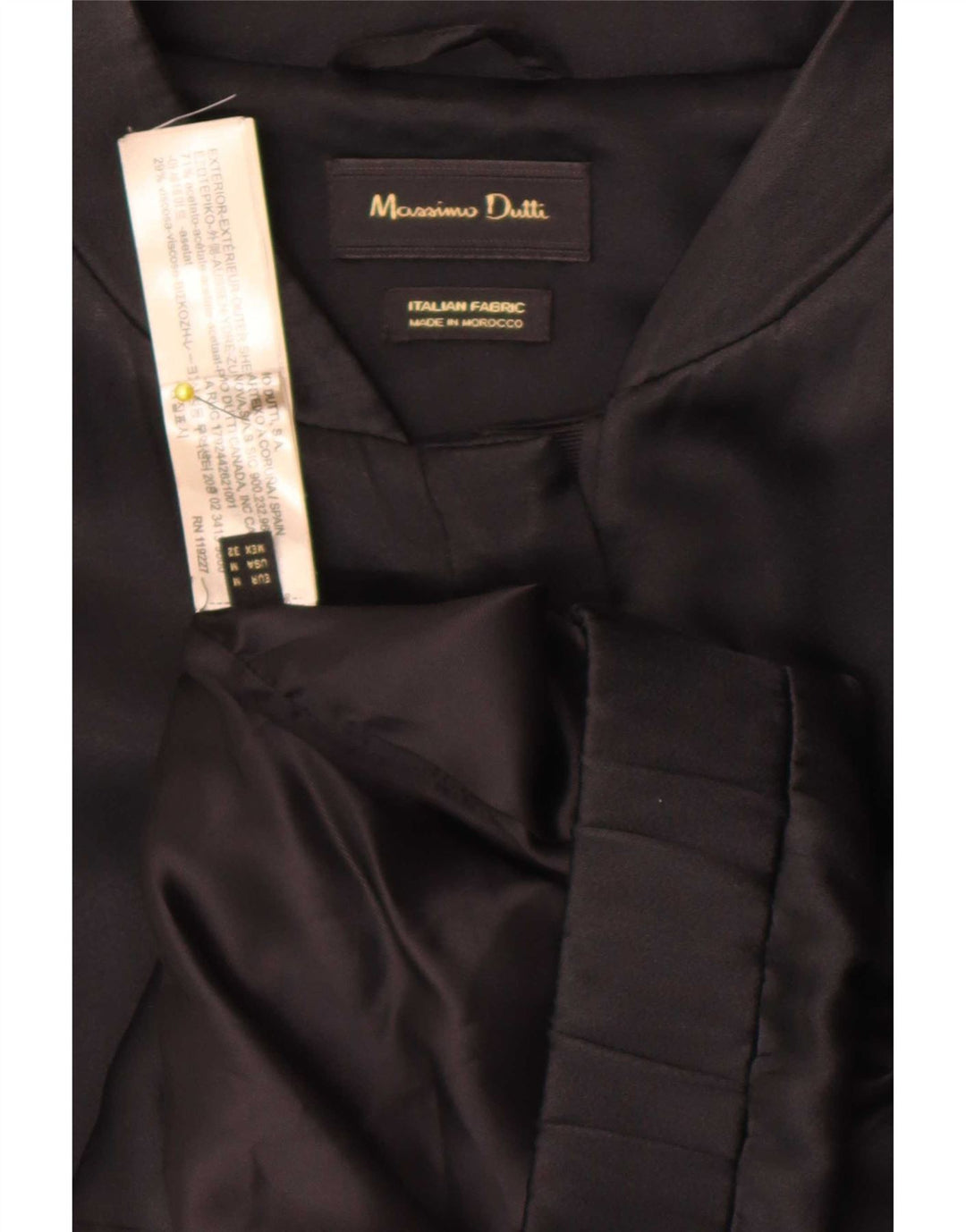 Massimo Dutti Cazadora Bomber Mujer UK 38 Mediana Acetato Negro
