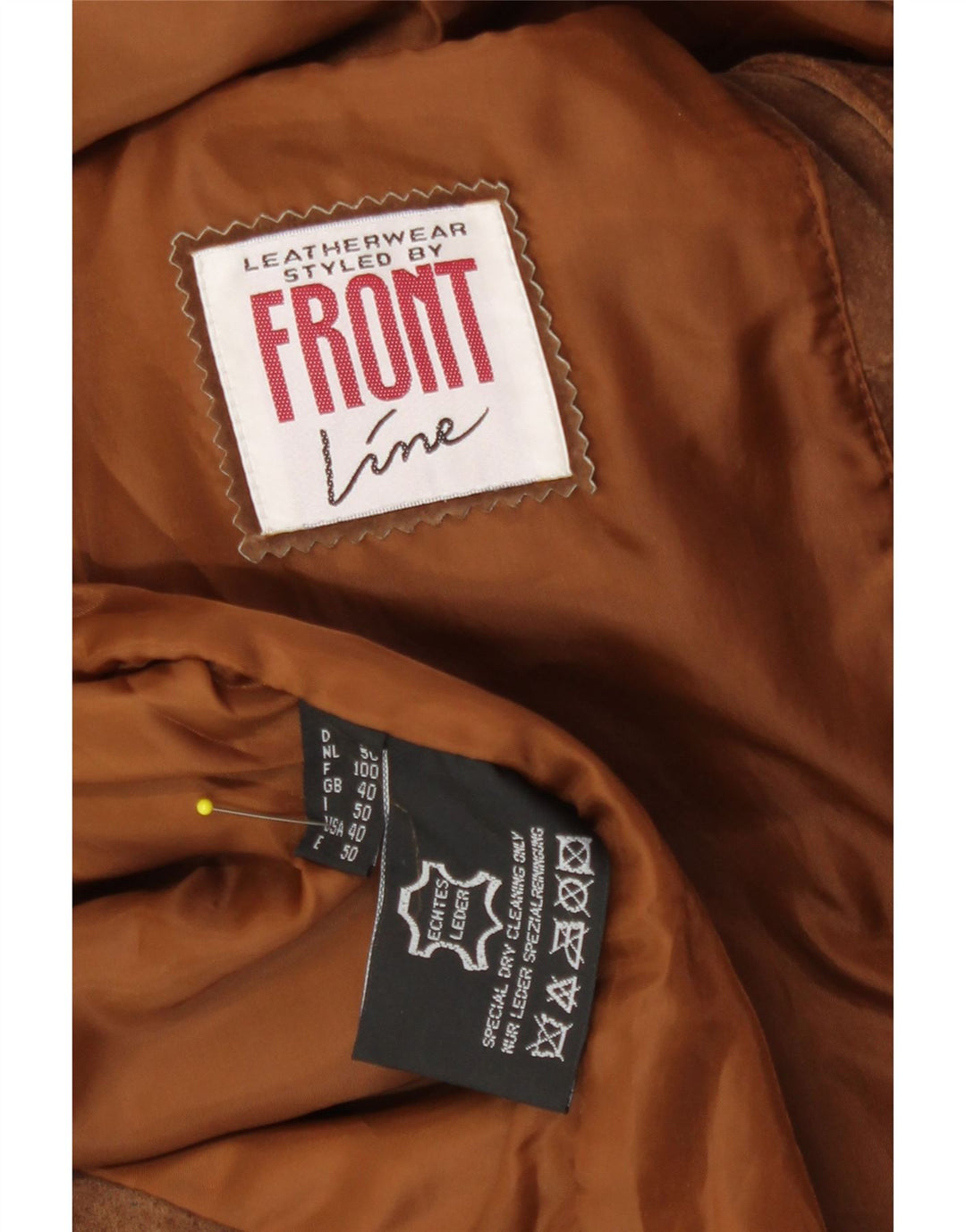 Chaleco de ante para hombre Front Line UK 40 Cuero marrón medio