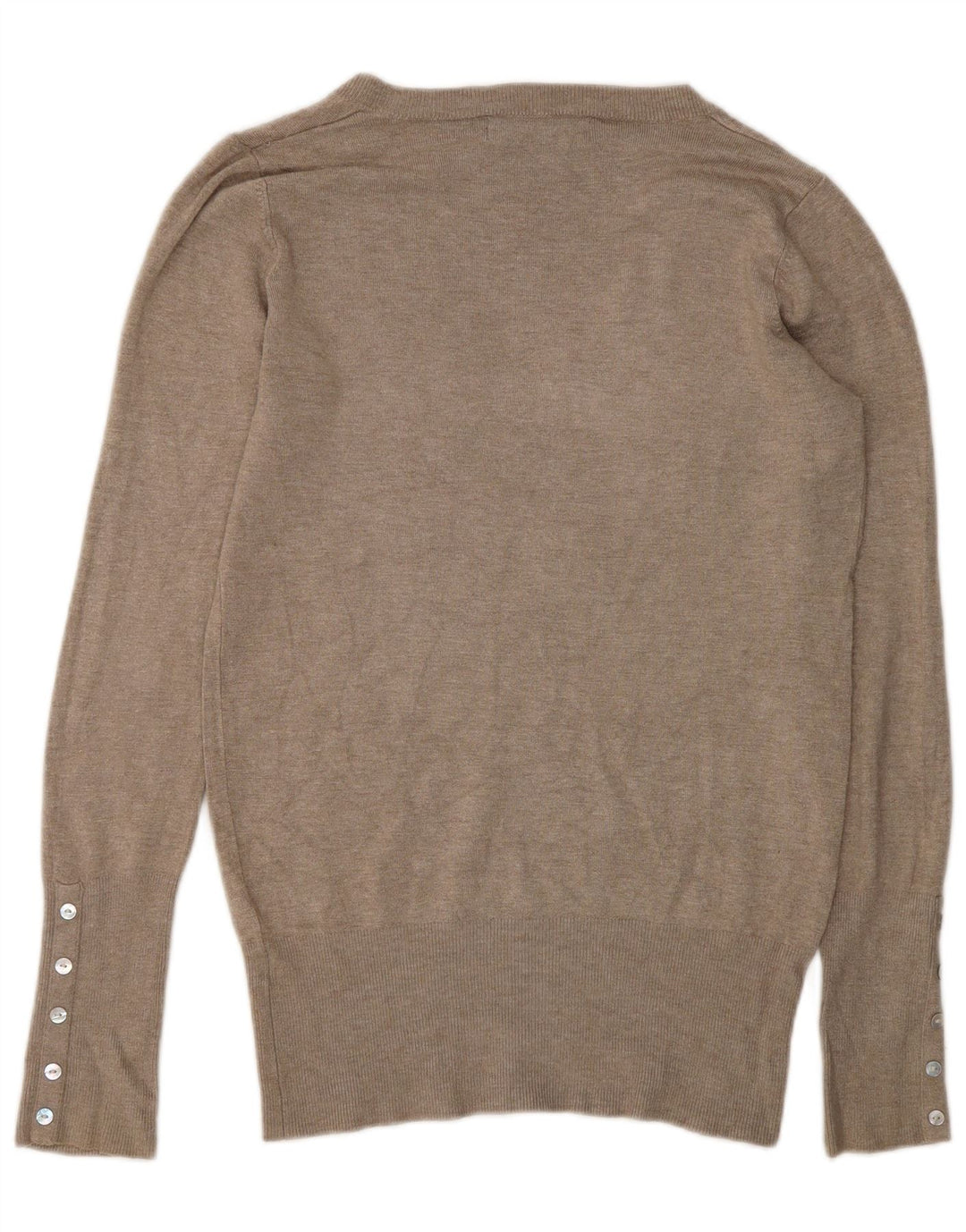 Zara - Jersey con cuello en V para mujer, talla 44, rayón gris medio