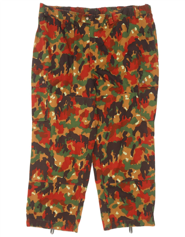 Pantalones cargo rectos vintage para hombre W46 L31 camuflaje multicolor