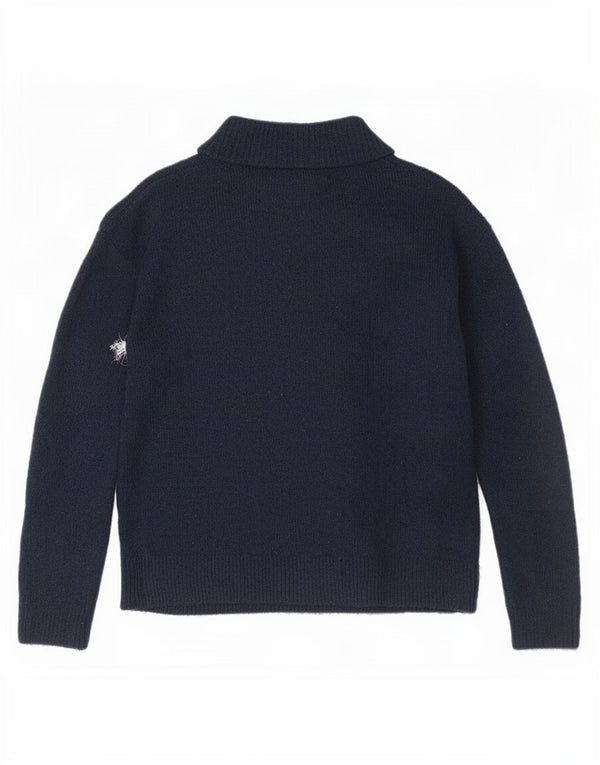 Marks & Spencer Jersey con Cuello Alto para Mujer UK 10 Small Azul Marino