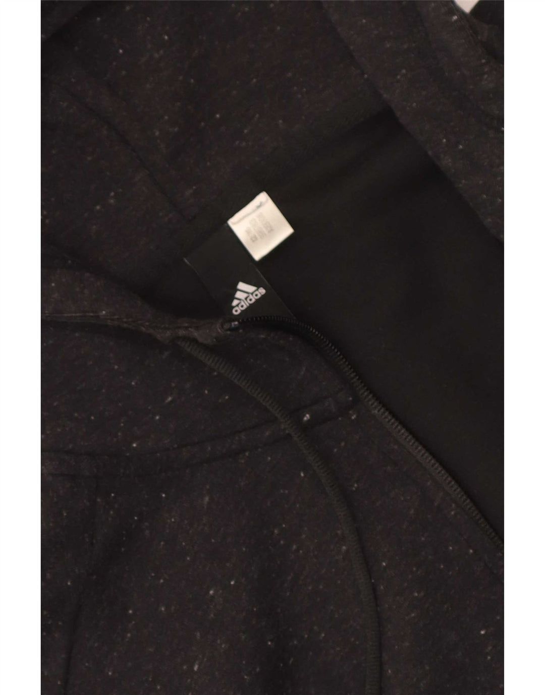 Adidas Hombre Zip Sudadera Con Capucha Suéter Medio Gris Moteado