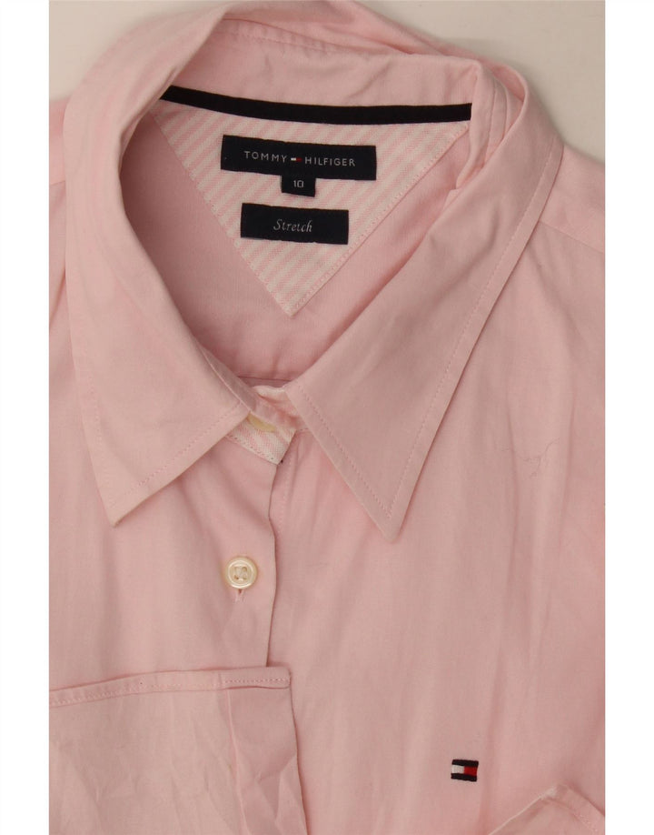 Tommy Hilfiger Camisa formal para mujer US 10 Grande Rosa Rayas