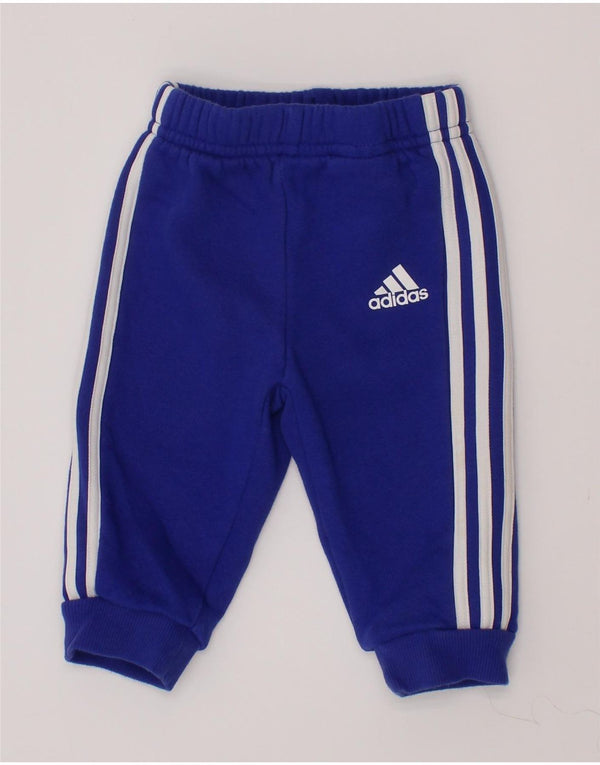 Adidas - Pantalón de chándal para bebé, niño, 3-6 meses, algodón azul