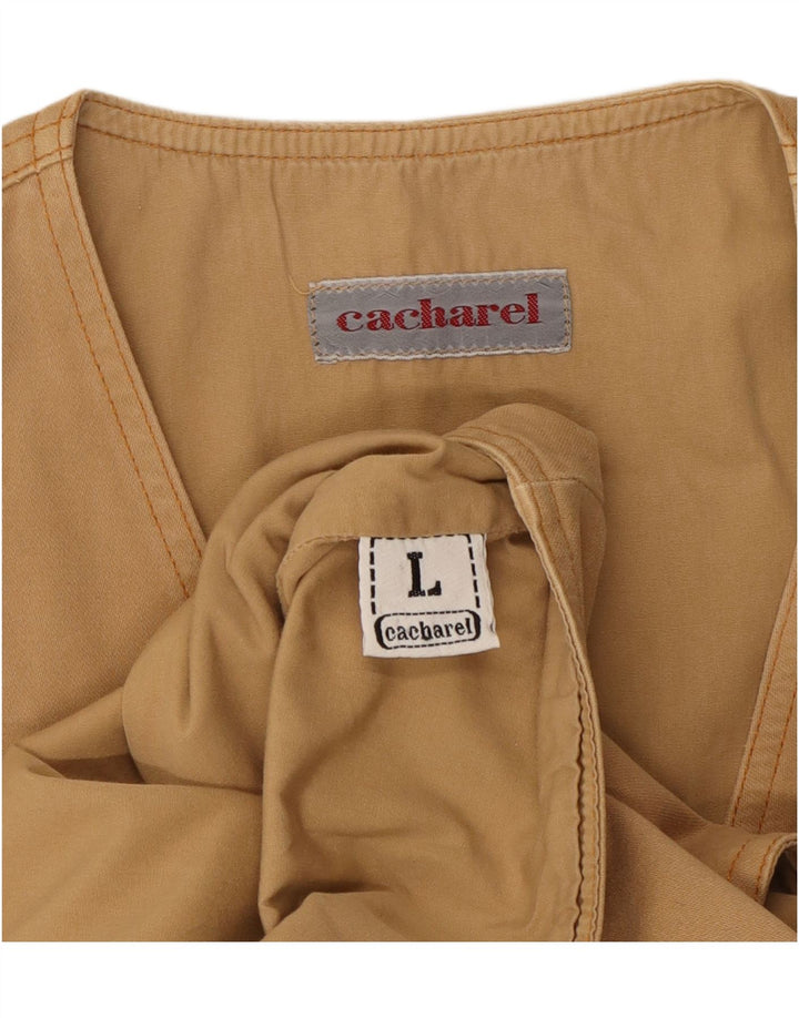 CACHAREL Chaleco Hombre Grande Algodón Beige