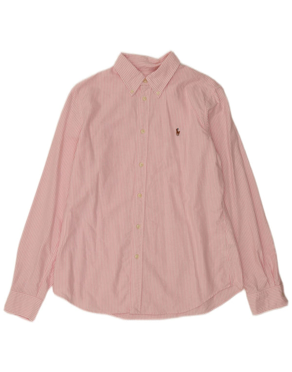 Ralph Lauren Camisa personalizada para hombre de algodón a rayas rosa grande