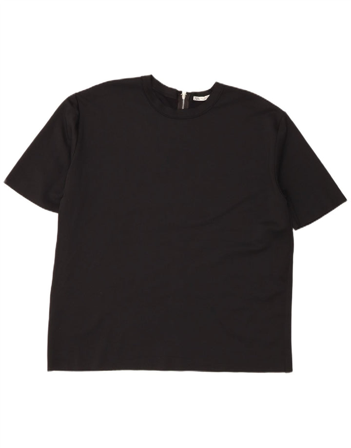 Zara Mujer Camiseta Top UK 46 Large Negro