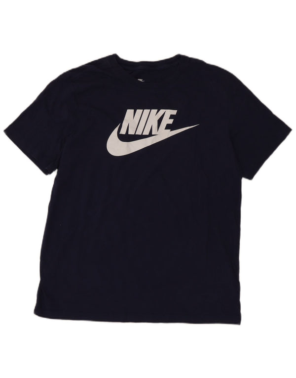Nike - Camiseta gráfica para hombre, talla grande, algodón azul marino