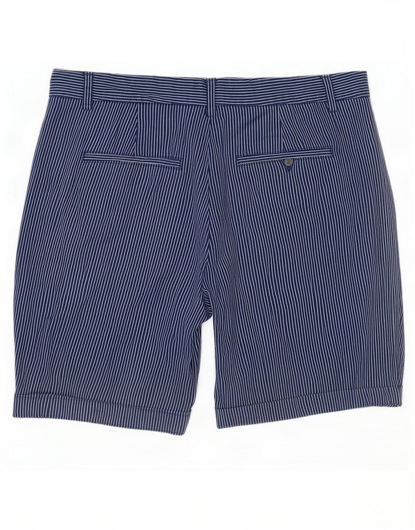Marks & Spencer Pantalones cortos chinos para mujer UK 12 Medium W30 Azul marino Rayas diplomáticas