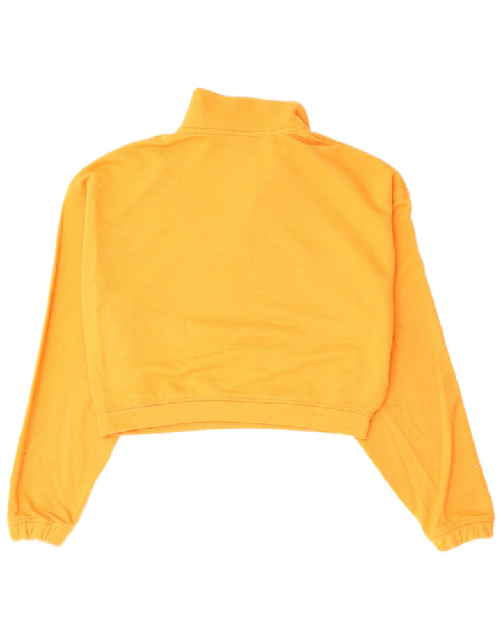 REEBOK Sudadera corta con cuello y cremallera para mujer UK 40 Mediano Naranja