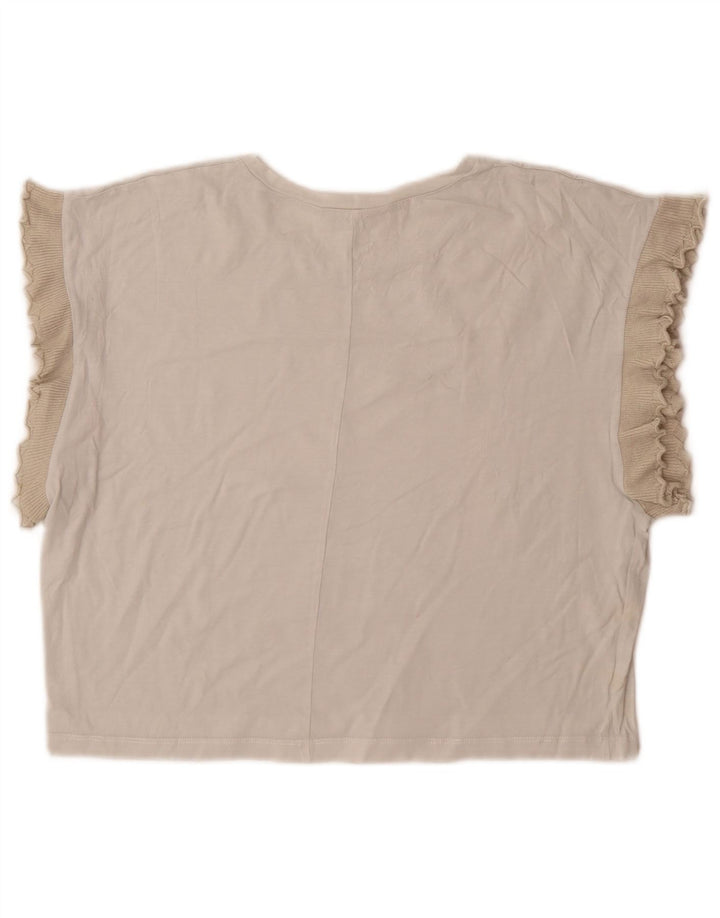 Zara Mujer Blusa Top UK 44 Gris Medio
