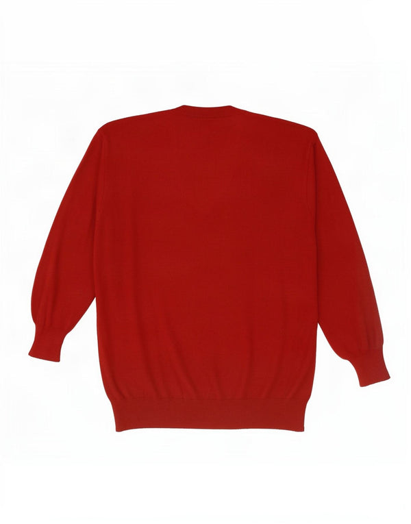 Trussardi Jersey Con Cuello De Pico Large De Lana Merino Rojo Hombre