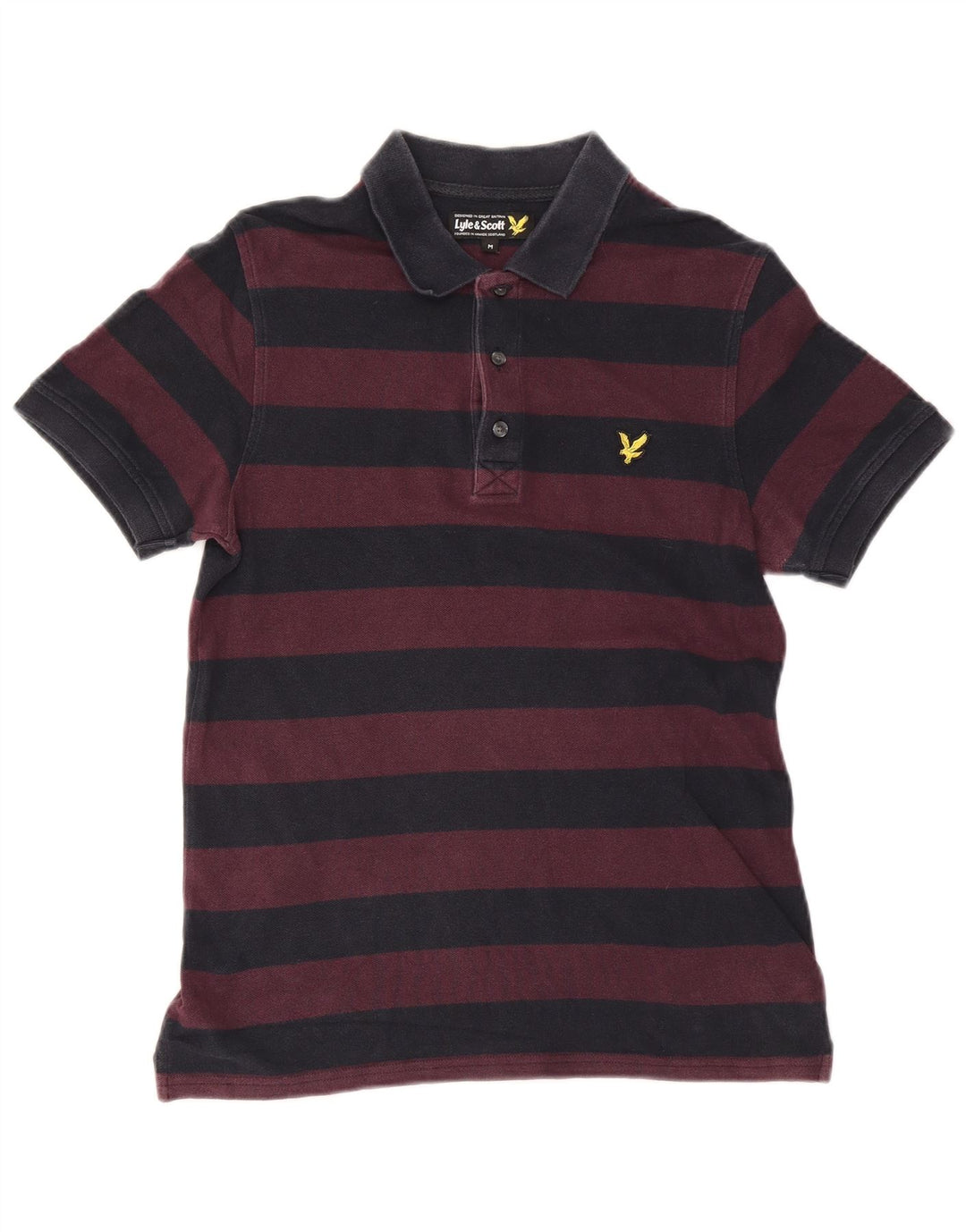 Lyle & Scott Polo para hombre de algodón a rayas en color morado medio