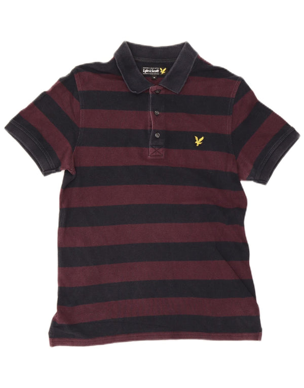 Lyle & Scott Polo para hombre de algodón a rayas en color morado medio