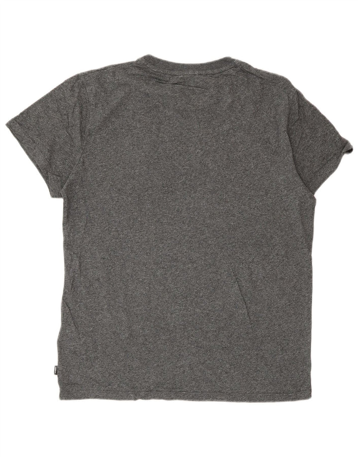 Superdry Hombre Camiseta Top Algodón Gris Medio