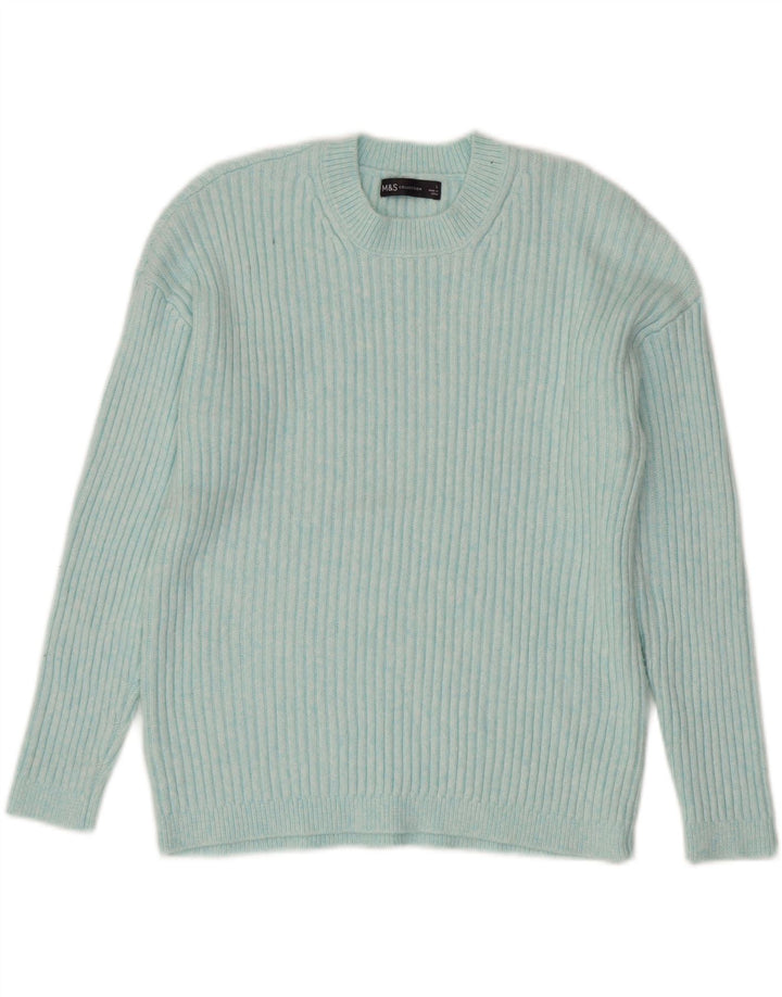 MARKS & SPENCER Suéter tipo jersey con cuello redondo para mujer UK 46 Poliéster azul grande