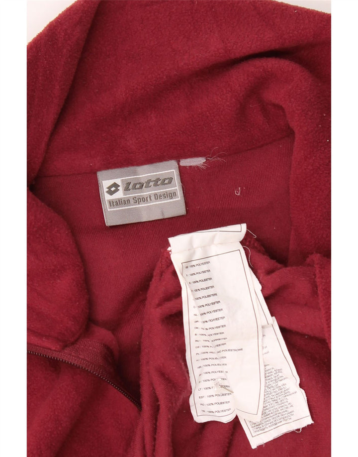 Lotto Hombre Jersey De Forro Polar Con Cremallera Y Cuello Medio Poliéster Rojo